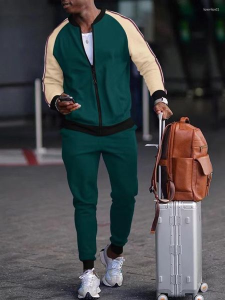 men's tracksuits 2023 youth fashion stand collar zipper shirt suit retro color matching contrast casual sports dphp, Gray
men's tracksuits 2023 youth fashion stand collar zipper shirt suit retro color matching contrast casual sports dphp, Gray