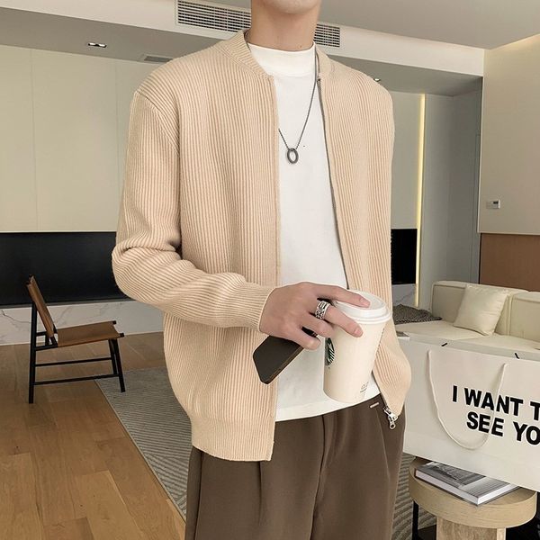 men's sweaters 2023 men luxury knitted cardigan sweater casual solid color long sleeve streetwear zippers stand collar vintage coat m3x, White;black
men's sweaters 2023 men luxury knitted cardigan sweater casual solid color long sleeve streetwear zippers stand collar vintage coat m3x, White;black