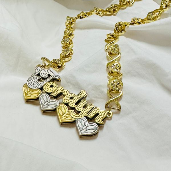 strands strings custom name necklace double plated xo chain personalized two tone with heart jewelry gift for women 230822, Black
strands strings custom name necklace double plated xo chain personalized two tone with heart jewelry gift for women 230822, Black