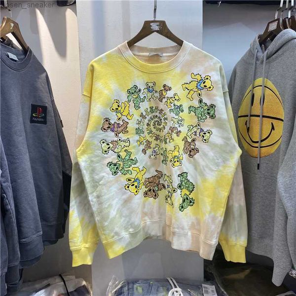 23 fashion tie-dye cartoon bear men women sweatshirts multicolour crackle graphic print hoodie crew neck clothing, Black
23 fashion tie-dye cartoon bear men women sweatshirts multicolour crackle graphic print hoodie crew neck clothing, Black