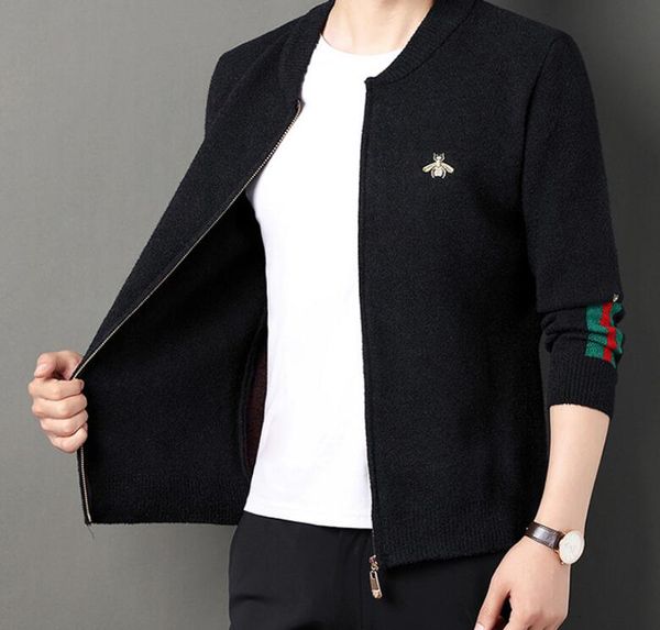 men's cardigan sweater slim fit trendy baseball collar clothing 2023 new trend autumn knit jacket, White;black
men's cardigan sweater slim fit trendy baseball collar clothing 2023 new trend autumn knit jacket, White;black