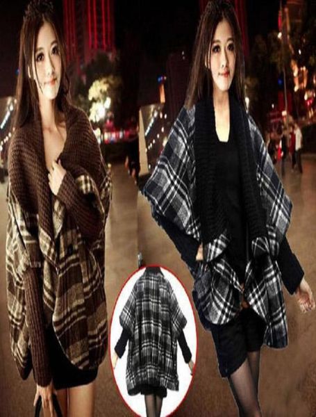 new arrival womens cloak plaid wool coat plus size wool blends poncho overcoat loose cape outerwear3159347, Black
new arrival womens cloak plaid wool coat plus size wool blends poncho overcoat loose cape outerwear3159347, Black