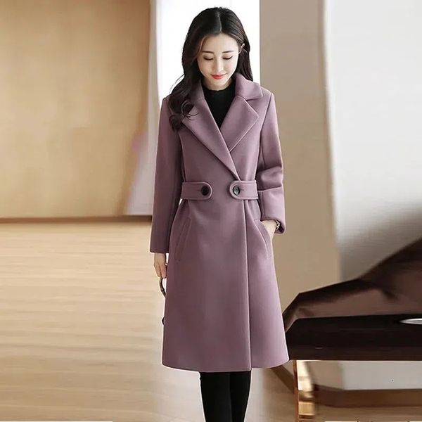 women's wool blends women wool blends coat winter autumn fashion slim woolen blend jacket long coat female jackets outerwear 230822, Black
women's wool blends women wool blends coat winter autumn fashion slim woolen blend jacket long coat female jackets outerwear 230822, Black
