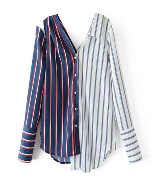 chic asymmetry contrast color blue white striped shirt 2017 new woman off the shoulder spliced blouse blusas chemise femme4559588
chic asymmetry contrast color blue white striped shirt 2017 new woman off the shoulder spliced blouse blusas chemise femme4559588