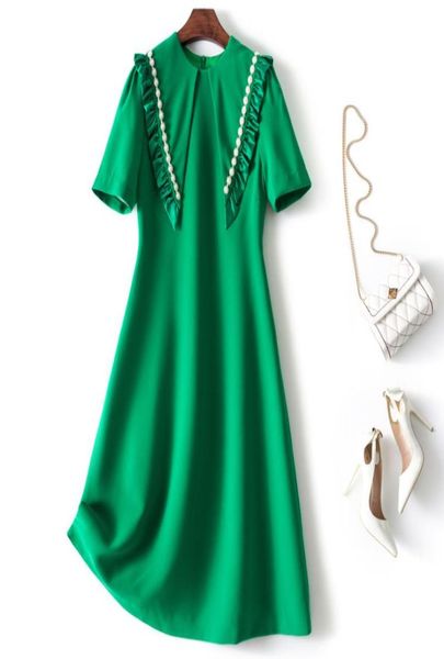 84391 ol new summer women elegant occasion dresses doll collar short sleeve solid color slim beading fashion dress greenblack s2191093, White;black
84391 ol new summer women elegant occasion dresses doll collar short sleeve solid color slim beading fashion dress greenblack s2191093, White;black
