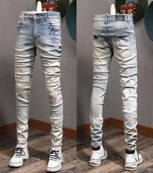 printed detail jeans stretch denim cotton trousers slim fit 2022 new4227735, Blue 
printed detail jeans stretch denim cotton trousers slim fit 2022 new4227735, Blue