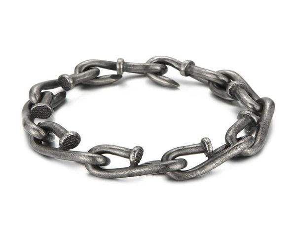 nail link chain bracelets punk men039s retro stainless steel hip hop rock bangle jewelry5547315, Black
nail link chain bracelets punk men039s retro stainless steel hip hop rock bangle jewelry5547315, Black