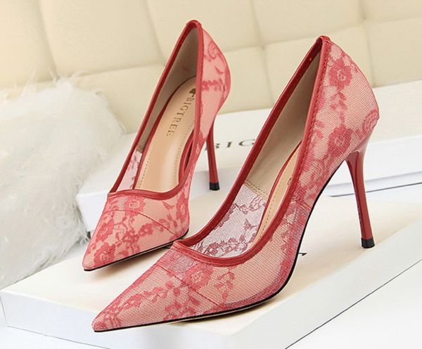 fashion slim high heel shoes women's shoes thin heel high heel shallow notched mesh hollow lace single shoes size 34-40, Black
fashion slim high heel shoes women's shoes thin heel high heel shallow notched mesh hollow lace single shoes size 34-40, Black