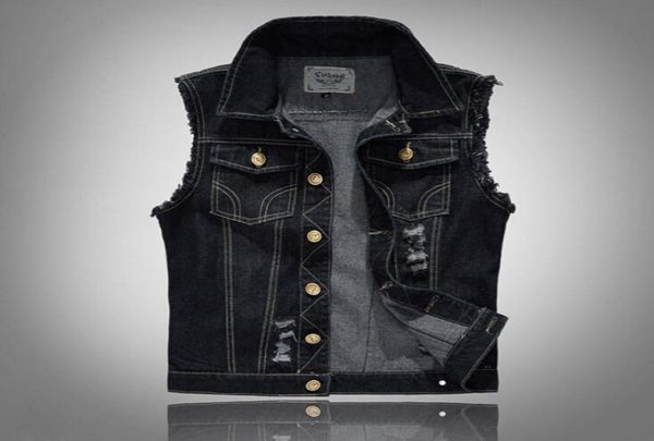 mens distressed denim waistcoat blue sleeveless jeans denim jacket casual vests for men gilet biker homme3092754, Black;white
mens distressed denim waistcoat blue sleeveless jeans denim jacket casual vests for men gilet biker homme3092754, Black;white