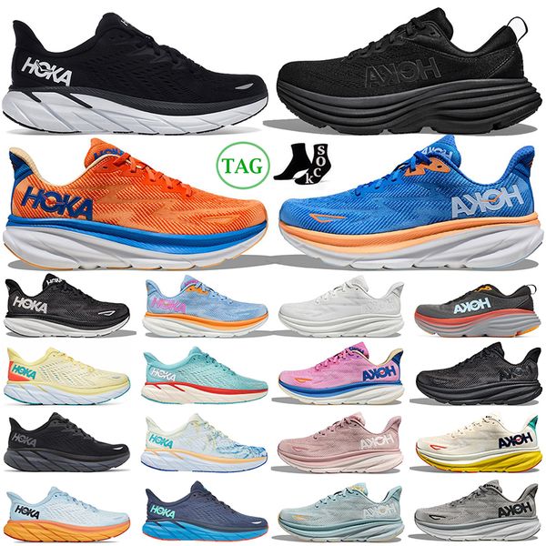

hokas shoes hoka clifton 8 9 running shoes bondi 8 triple black white passion fruit carbon people harbor mist outer space mens trainers outd