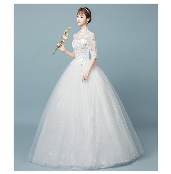 popular half sleeve high collar bride dress simple pattern embroidery backless lace wedding gowns5777888, White
popular half sleeve high collar bride dress simple pattern embroidery backless lace wedding gowns5777888, White