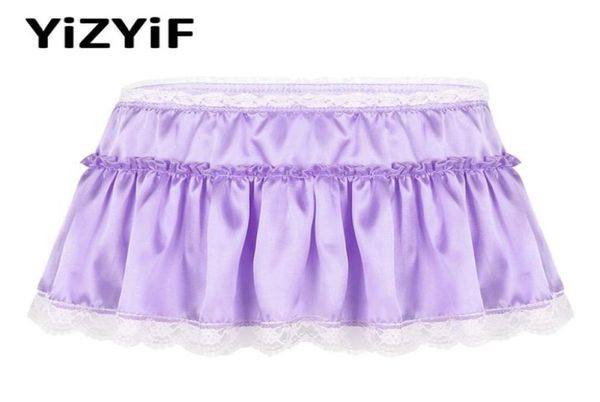 men micro mini skirt smooth satin elastic high waist lace hem short frilly ruffled aline sissy panties fancy dress men0391021915
men micro mini skirt smooth satin elastic high waist lace hem short frilly ruffled aline sissy panties fancy dress men0391021915