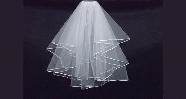two layers bridal veils white tulle short bride wedding veil with comb ribbon edge bridal accessories 2018 371227, Black
two layers bridal veils white tulle short bride wedding veil with comb ribbon edge bridal accessories 2018 371227, Black