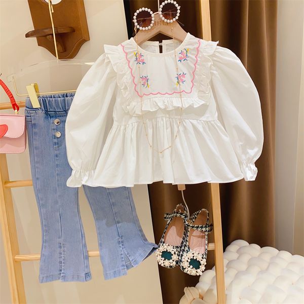clothing sets spring autumn fashion girls embroidered long sleeve shirts blouse jeans pants set 2pcs suits 230822, White
clothing sets spring autumn fashion girls embroidered long sleeve shirts blouse jeans pants set 2pcs suits 230822, White