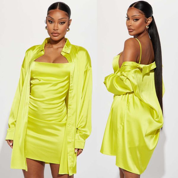 two piece dress satin two piece set dress elegant autumn long sleeve blouse jacket cami bodycon mini dress suits club party clothings 230822, White
two piece dress satin two piece set dress elegant autumn long sleeve blouse jacket cami bodycon mini dress suits club party clothings 230822, White