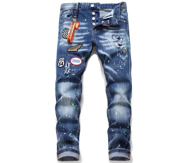 new mens luxury designer denim jeans icon black ripped pants pour hommes biker motorcycle rock revival fashion italy 4877213, Blue
new mens luxury designer denim jeans icon black ripped pants pour hommes biker motorcycle rock revival fashion italy 4877213, Blue