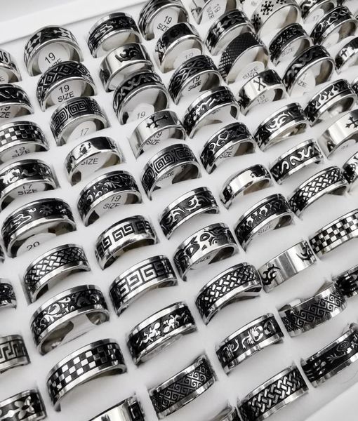 50 pcslot vintage retro style stainless steel rings for men and women fashion round punk rings gift accessories whole5493298, Silver
50 pcslot vintage retro style stainless steel rings for men and women fashion round punk rings gift accessories whole5493298, Silver