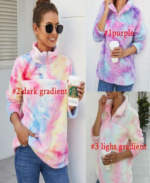 women gradient pullover sherpa colorful sweatshirt long sleeve zip plush fleece tiedyed outwear hoodies coat rainbow jackets6216972, White
women gradient pullover sherpa colorful sweatshirt long sleeve zip plush fleece tiedyed outwear hoodies coat rainbow jackets6216972, White