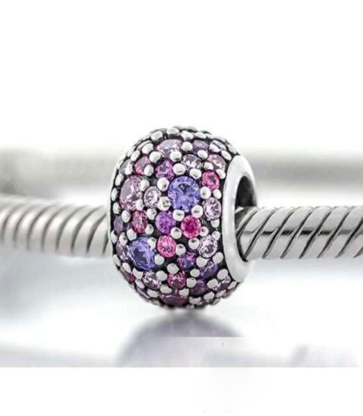 925 sterling silver pink and purple pave lights bead fits european p jewelry charm bracelets4599252, Black
925 sterling silver pink and purple pave lights bead fits european p jewelry charm bracelets4599252, Black