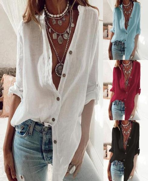 h40 streetwear womens and blouses solid color buttons v neck long sleeves casual shirt blouse summer autumn blusas1614714, White
h40 streetwear womens and blouses solid color buttons v neck long sleeves casual shirt blouse summer autumn blusas1614714, White