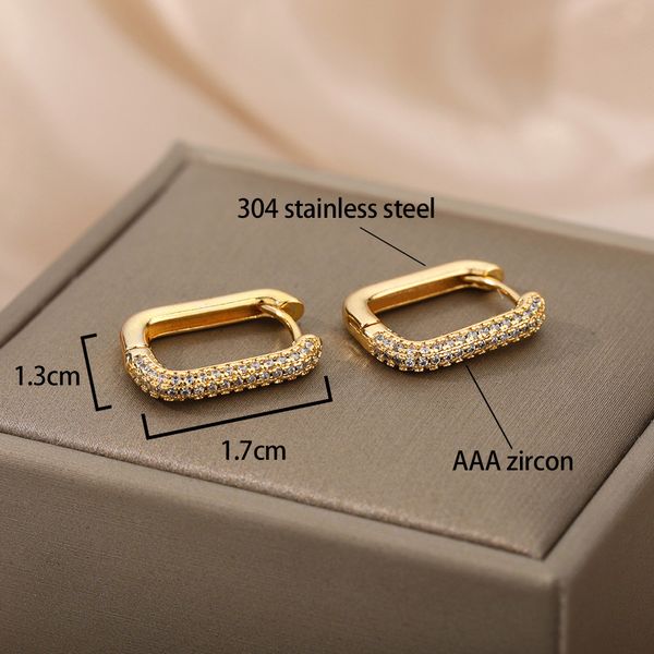 square circle hoop earrings for women luxury stainless steel earrings 2023 trending wedding jewelry aretes mujer, Golden;silver
square circle hoop earrings for women luxury stainless steel earrings 2023 trending wedding jewelry aretes mujer, Golden;silver