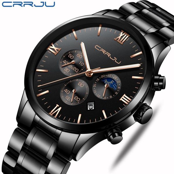 crrju men stainless steel quartz watch waterproof timing luminous calendar mens watches brand luxury watch relogio masculino341e, Slivery;brown
crrju men stainless steel quartz watch waterproof timing luminous calendar mens watches brand luxury watch relogio masculino341e, Slivery;brown