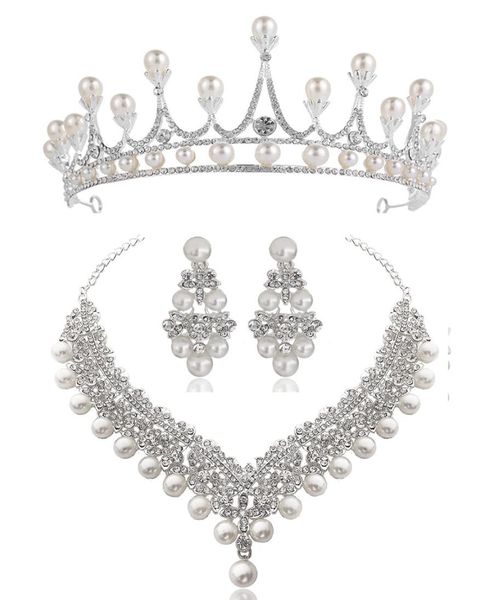white crystal pearl crown earrings necklace jewelry sets bridal wedding jewelry elegant fashion cubic zirconia diamond jewelry4442204, Silver
white crystal pearl crown earrings necklace jewelry sets bridal wedding jewelry elegant fashion cubic zirconia diamond jewelry4442204, Silver