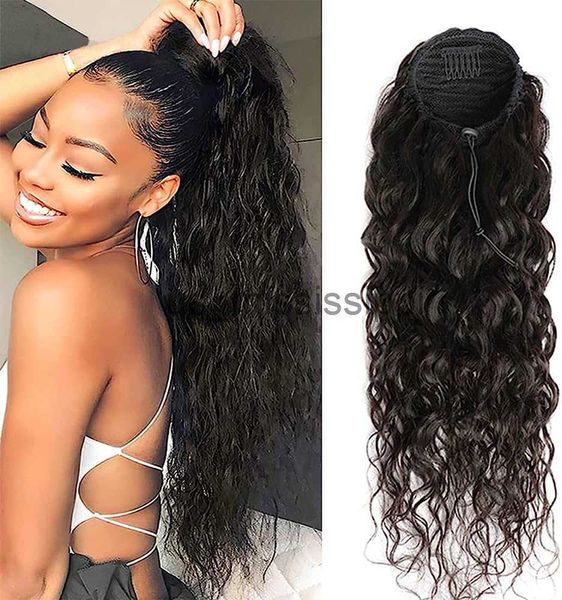 synthetic wigs water wave ponytail human hair drawstring ponytail wrap around ponytail remy hair ponytails clip in hair x0823, Black
synthetic wigs water wave ponytail human hair drawstring ponytail wrap around ponytail remy hair ponytails clip in hair x0823, Black