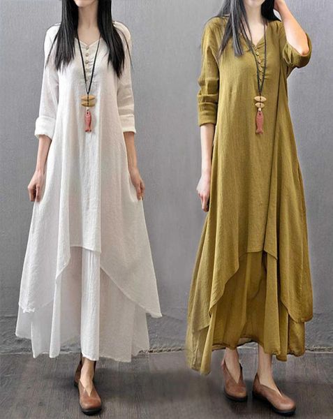 spring summer women long cotton linen dress white plus size false two pieces oneck maxi dresses office casual loose7492613, Black;gray
spring summer women long cotton linen dress white plus size false two pieces oneck maxi dresses office casual loose7492613, Black;gray