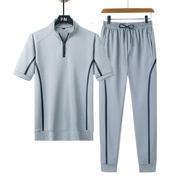 men s tracksuits men sets summer tracksuit thin t shirts and pants keep cool clothing 230822, Gray
men s tracksuits men sets summer tracksuit thin t shirts and pants keep cool clothing 230822, Gray