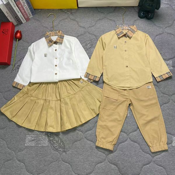 Designers Clothes Toddler Girls Outfits Set Autumn Children Boys Clothes Shirt Cargo Pants Suit Girl's Shirt Skirt, White 2
Designers Clothes Toddler Girls Outfits Set Autumn Children Boys Clothes Shirt Cargo Pants Suit Girl's Shirt Skirt, White 2
