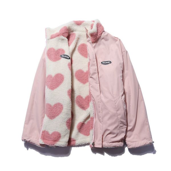 women's jackets doublesided heart shape design lamb plush women's coat cotton clothes winter warm windproof jacket street y2k clot, Black;brown
women's jackets doublesided heart shape design lamb plush women's coat cotton clothes winter warm windproof jacket street y2k clot, Black;brown