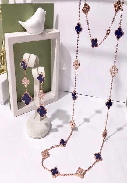 four leaf clover charms long necklace bracelet earring jewelry sets8494329, Silver
four leaf clover charms long necklace bracelet earring jewelry sets8494329, Silver