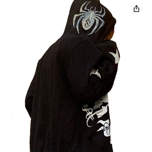 men's hoodies sweatshirts men street harajuku y2k trend zip hoodie fashion skull spider print long sleeve loose casual sports sweater h, Black
men's hoodies sweatshirts men street harajuku y2k trend zip hoodie fashion skull spider print long sleeve loose casual sports sweater h, Black