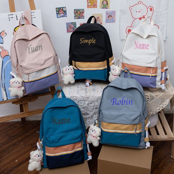 school bags customized backpack personalized name cartoon student large capacity travel bag contrast color fashion 230823
school bags customized backpack personalized name cartoon student large capacity travel bag contrast color fashion 230823