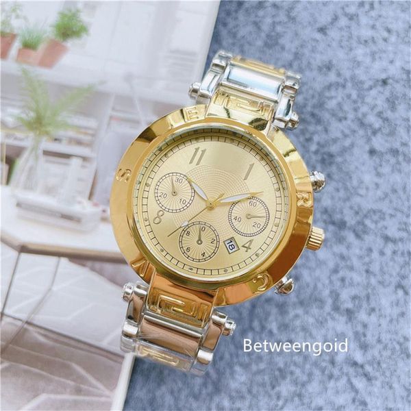fashion brand watches men 3 dials style steel metal band quartz luxury wrist watch ve29197o, Slivery;brown
fashion brand watches men 3 dials style steel metal band quartz luxury wrist watch ve29197o, Slivery;brown
