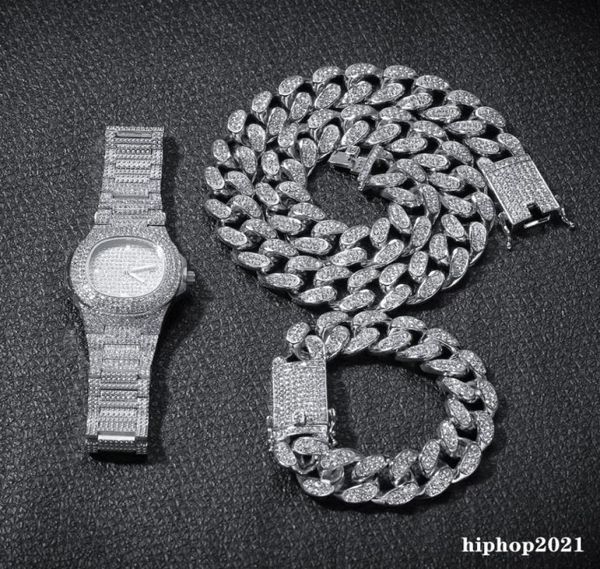 3pcsset mens hip hop iced out bling chains diamond necklace bracelets watch cuban link chains fashion hiphop jewelry sets7324309, Silver
3pcsset mens hip hop iced out bling chains diamond necklace bracelets watch cuban link chains fashion hiphop jewelry sets7324309, Silver