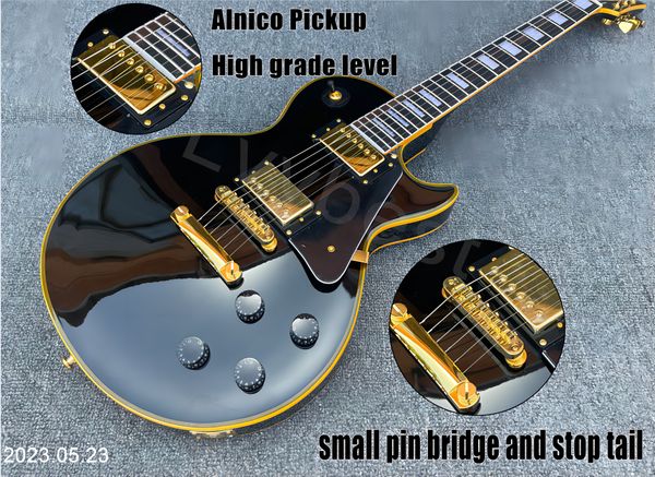 electric guitar pure black alnic high gloss pickup high level small bridge pin and nut bone yellow binding ebony fi
electric guitar pure black alnic high gloss pickup high level small bridge pin and nut bone yellow binding ebony fi