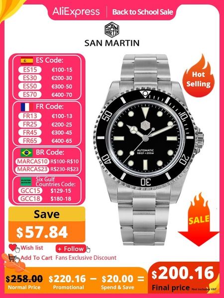 wristwatches san martin 40mm watch for men classic luxury yn55 diver water ghost automatic mechanical sapphire waterproof 200m bgw9 230822, Slivery;brown
wristwatches san martin 40mm watch for men classic luxury yn55 diver water ghost automatic mechanical sapphire waterproof 200m bgw9 230822, Slivery;brown