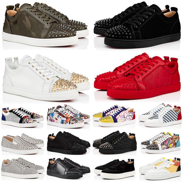 with box men women designer low dress casual shoes sneakers fashion black white camo green glitter grey pink leather suede mens spikes train 
with box men women designer low dress casual shoes sneakers fashion black white camo green glitter grey pink leather suede mens spikes train