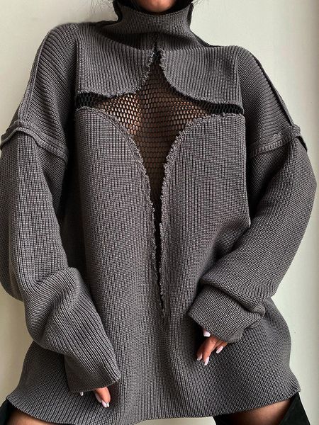women's sweaters y2k star pattern mesh see through sweater women long sleeve turtleneck knit sweatshirt autumn y2k aesthetic loose kni, White;black
women's sweaters y2k star pattern mesh see through sweater women long sleeve turtleneck knit sweatshirt autumn y2k aesthetic loose kni, White;black