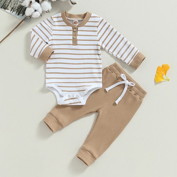 rompers ribbed stripe baby boy girls clothes fall toddler outfits long sleeve soft cotton romper pants 2pcs set for infant outwear 230823, Blue
rompers ribbed stripe baby boy girls clothes fall toddler outfits long sleeve soft cotton romper pants 2pcs set for infant outwear 230823, Blue