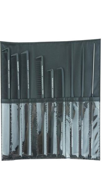 tg 9 pcs pro salon hair styling cutting carbon antistatic barbers detangle comb hairdressing carbon combs set in wallet3015282, Silver
tg 9 pcs pro salon hair styling cutting carbon antistatic barbers detangle comb hairdressing carbon combs set in wallet3015282, Silver