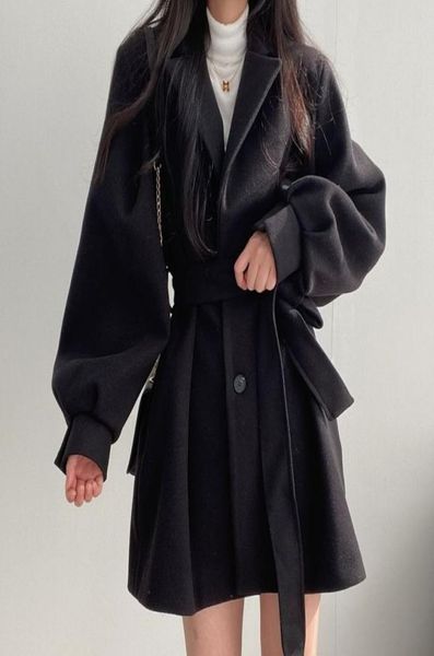 women solid wool blend coat slim fit belt coats female warm plus cotton thicker vneck office lady elegant trendy button outwear1985073, Black
women solid wool blend coat slim fit belt coats female warm plus cotton thicker vneck office lady elegant trendy button outwear1985073, Black