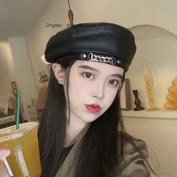 korean pu leather black beret female fashion ins net red spring and autumn style small fragrance retro winter painter hat cool, Blue;gray
korean pu leather black beret female fashion ins net red spring and autumn style small fragrance retro winter painter hat cool, Blue;gray