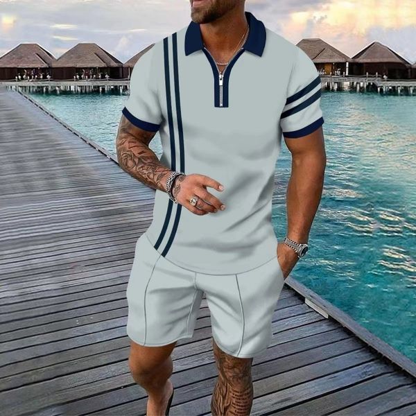 men's tracksuits polo shirt sets 2023 stripes short sleeve shorts suit 2 piece casual tracksuit zipper lapel t summer 230822, Gray
men's tracksuits polo shirt sets 2023 stripes short sleeve shorts suit 2 piece casual tracksuit zipper lapel t summer 230822, Gray