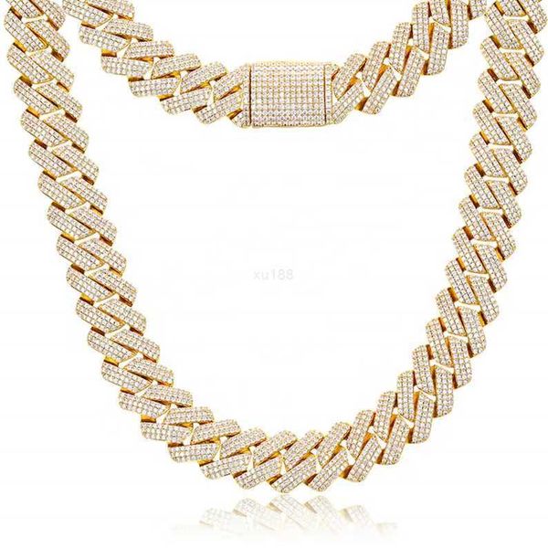 20mm 3rows thicker fully iced out 925 silver gold plated miami rappers prong setting vvs moissanite cuban link chain
20mm 3rows thicker fully iced out 925 silver gold plated miami rappers prong setting vvs moissanite cuban link chain