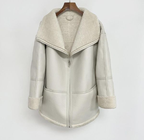 2023- shape friendly leather autumn and winter silhouette tote grass lapel zipper wool fur integrated coat fur coat motorcycle jacket coat-, Black
2023- shape friendly leather autumn and winter silhouette tote grass lapel zipper wool fur integrated coat fur coat motorcycle jacket coat-, Black