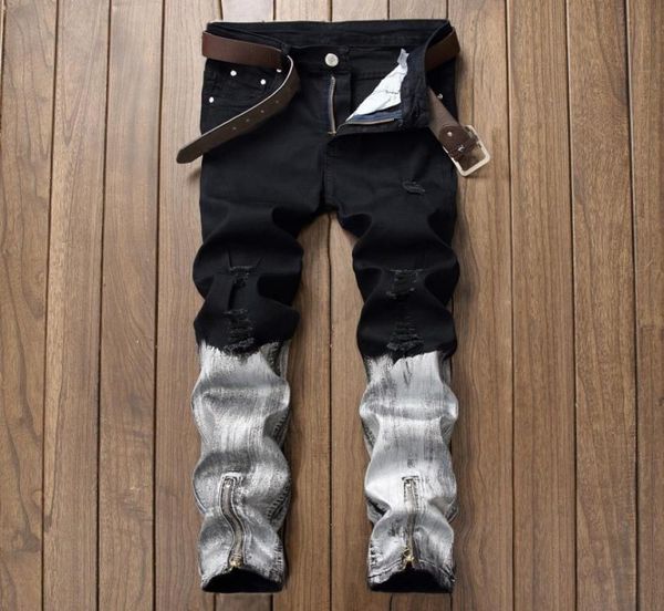 mens distressed ripped white black zipper jeans slim fit designer straight leg biker contrast color denim pants streetwear jb18738452473, Blue
mens distressed ripped white black zipper jeans slim fit designer straight leg biker contrast color denim pants streetwear jb18738452473, Blue