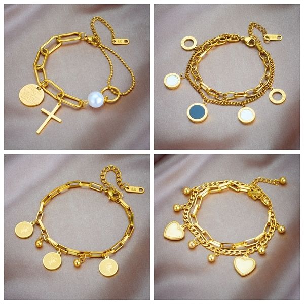 charm bracelets lamengly 316l stainless steel cross heart portrait coin bracelet for women fashion gold color non fading jewelry gifts 23082, Golden;silver
charm bracelets lamengly 316l stainless steel cross heart portrait coin bracelet for women fashion gold color non fading jewelry gifts 23082, Golden;silver